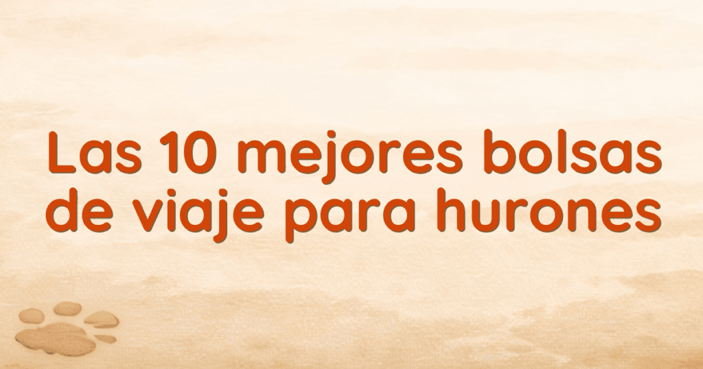 Las 10 mejores bolsas de viaje para hurones