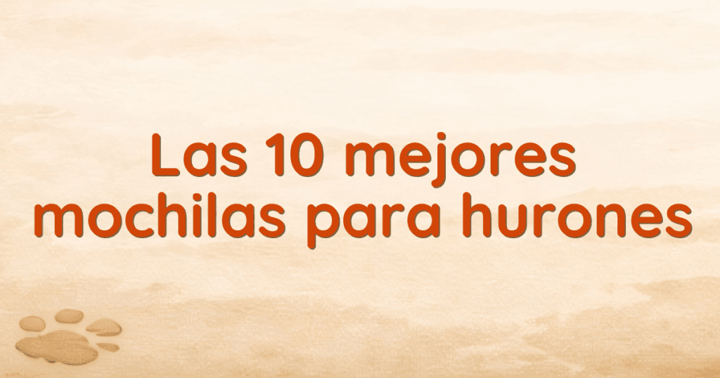 Las 10 mejores mochilas para hurones